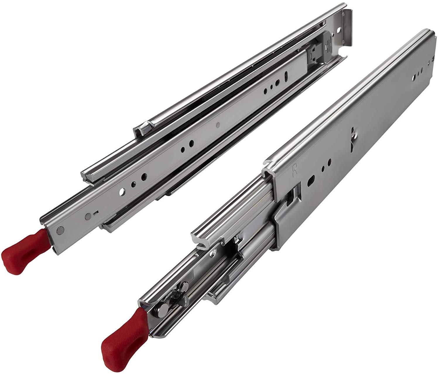 Size : 25cm/10in 3-fold Extension Metal Industrial Slide Rail Heavy-Duty Drawer Slide 1 Pair of 2 Pieces DIY Hardware Accessories 200kg Load Side Installation 