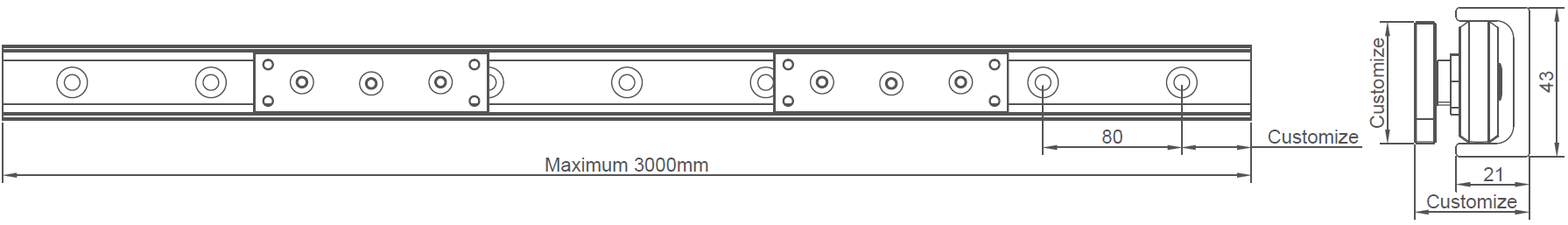 UD743UR Roller Bearing Slides Train Door Slides, Train Door Sliding System, Plug Door Slides, Plug Door Sliding System, Passenger Screen Door Slides, Passenger Screen Door Sliding System, Passenger Screening Door Slides, Passenger Screening Door Sliding System, Metro Door Slides, Metro Door Sliding System